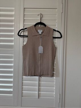 NWT Song of Style Tan Sleeveless Knit Top